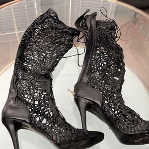 Black knee high boots